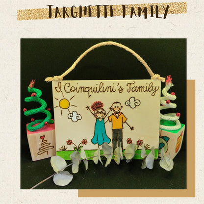Targhette Fuoriporta Famiglia Personalizzate - 2 componenti
