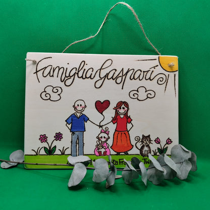 Targhette Fuoriporta Famiglia Personalizzate - 3 componenti