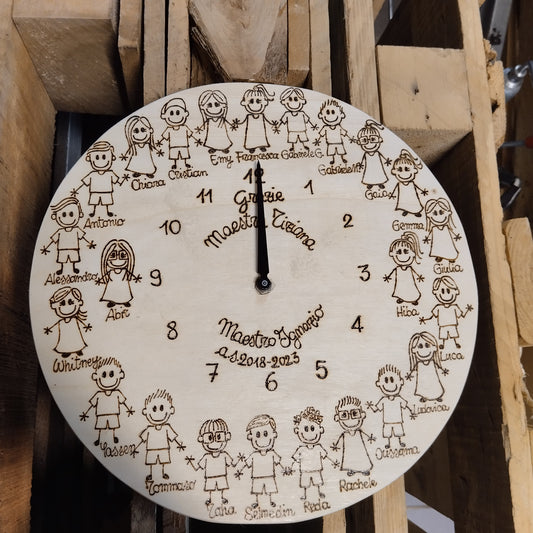 Orologio in legno personalizzato - colore naturale