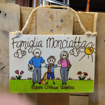 Targhette Fuoriporta Famiglia Personalizzate - 3 componenti