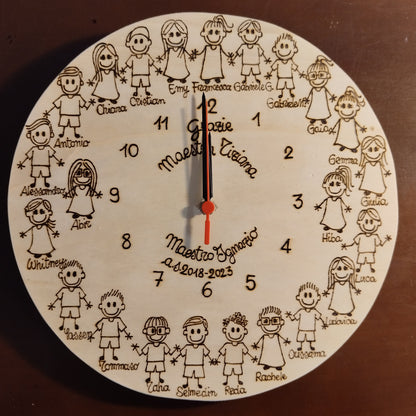 Orologio in legno personalizzato - colore naturale