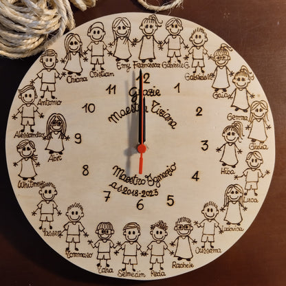 Orologio in legno personalizzato - colore naturale