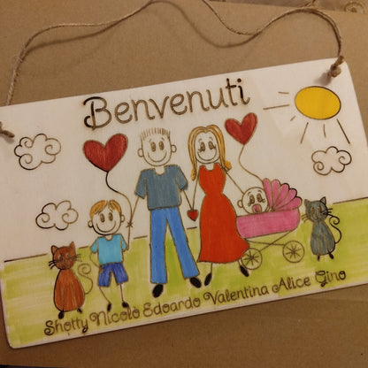 Targhette Fuoriporta Famiglia Personalizzate - 5+ componenti