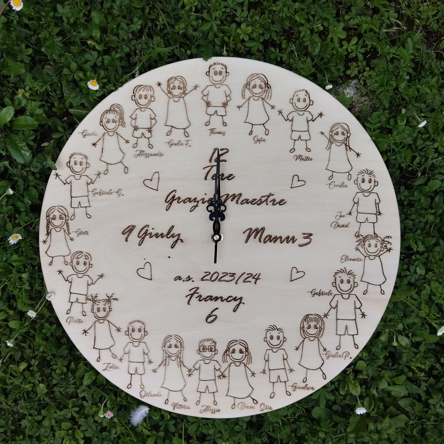 Orologio in legno personalizzato - colore naturale