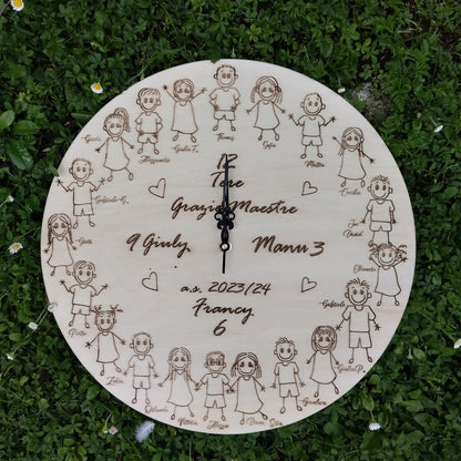 Orologio in legno personalizzato - colore naturale