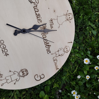 Orologio in legno personalizzato - colore naturale