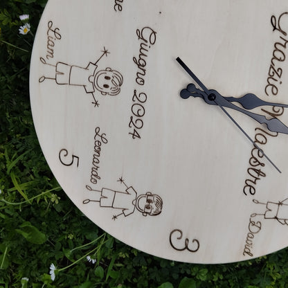 Orologio in legno personalizzato - colore naturale