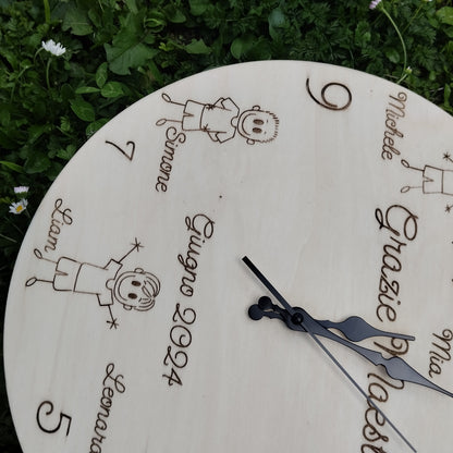 Orologio in legno personalizzato - colore naturale