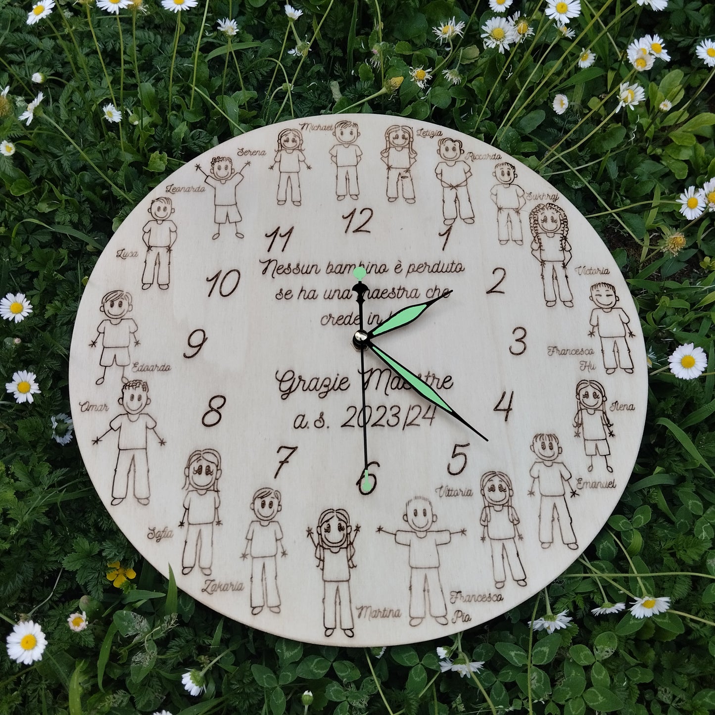 Orologio in legno personalizzato - colore naturale